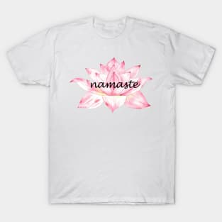 Namaste, pink Lotus Flower T-Shirt